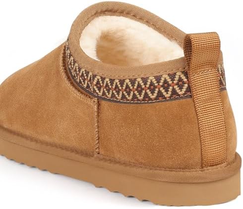 Litfun Genuine Suede Mini Boots for Women Faux Fur Lined Winter Ankle Boots