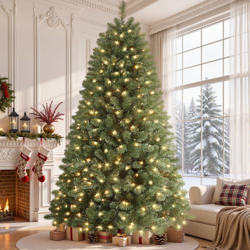 SHareconn 7ft Prelit Artificial Classic Spruce Christmas Tree
