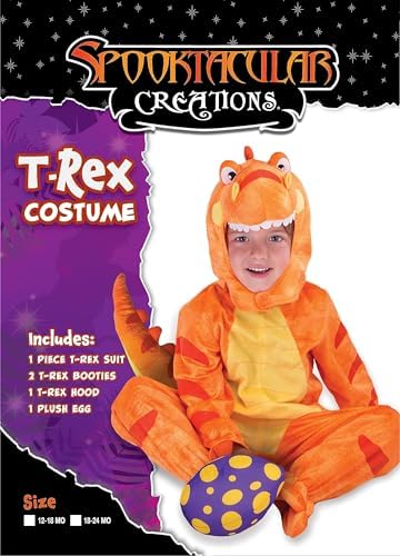 Spooktacular Creations Halloween Dinosaur Costume Kids, T.rex Costume Toddler with Egg for Baby Child Halloween Dressup Party