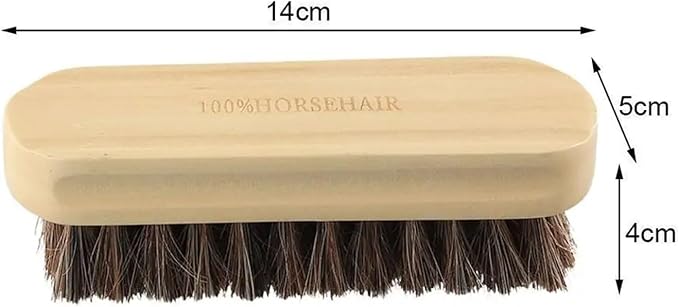 Horse Hair Brushes 12 pcs Car Detail Brush Original Horsehair Wood Brush Automotive Care Daubers Kit Brushes Boots Clean for Leather Shoes, Boots & Purses(Yellow)