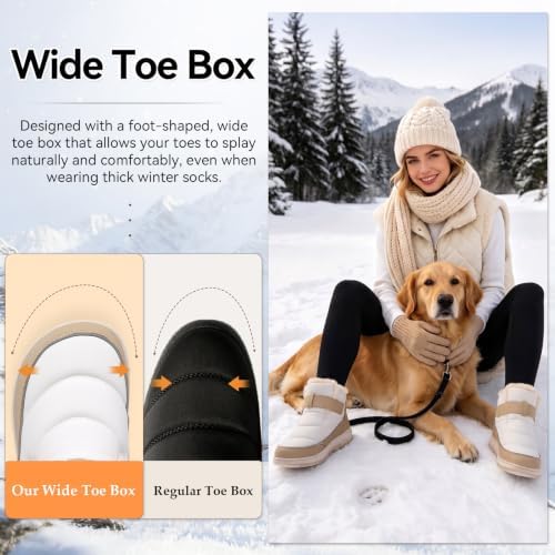 XIHALOOK Womens Snow Boots Winter Waterproof Mid-Calf Boots
