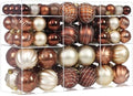 100Pcs Christmas Ball Ornaments Set, Assorted Shatterproof Christmas Ornament, Christmas Tree Theme Hanging Decoration for Xmas Holiday/Party/Wedding (Gold and Brown)