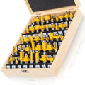 TAIWAIN 1/2" Shank Router Bit 41 PCS Frame Crown Mitered Door & Drawer Panel Molding Set, Woodworking Milling Cutters, Miter Wood Cabinet Router Bits Sets Cutter for Doors, Tables, Shelves(F-LE2)