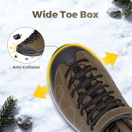 FitVille Wide Winter Boots for Men Warm Fur Lined Snow Boots