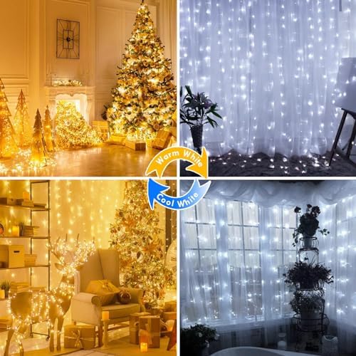 200 LED Connectable String Lights with Remote, Warm White to Cool White