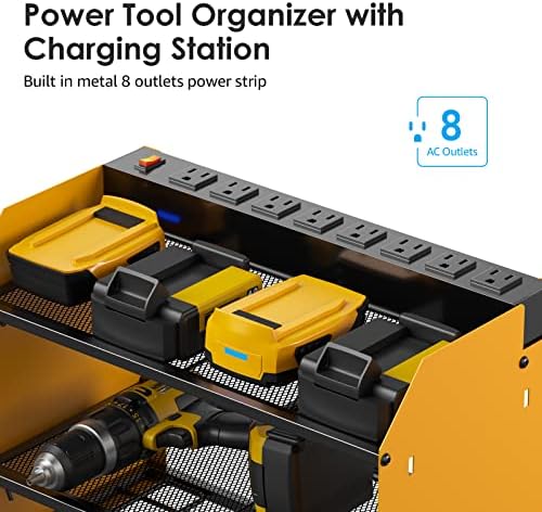 CCCEI Wall Mount Modular Tool Charging Organizer, Yellow, 2 Pack, 3 Tier.