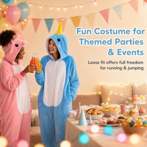 Snug Fit Unisex Adult Onesie Pajamas, Flannel Cosplay Animal One Piece Halloween Costume Sleepwear Homewear