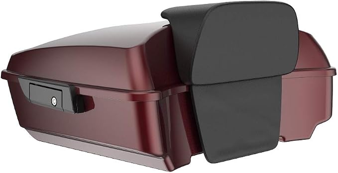 Advanblack Road Glide Tour Trunk Pack Mysterious Red Sunglo Chopped Tour Trunk Pack Backrest Pad for '97-'25 Harley Touring Road King Street Glide Electra Glide CVO models