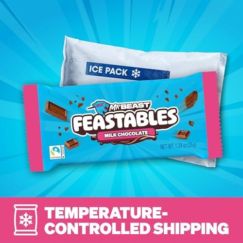 MrBeast Feastables Milk Chocolate Bar, Full Size, 24 Count, Fairtrade Cocoa