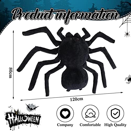 HyDren Giant Spider Plush Soft Halloween Decor Pillow,47.24 x 31.5 Inch
