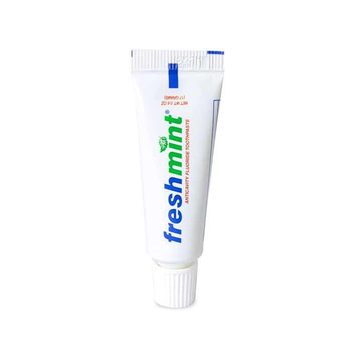 Freshmint 0.6 oz. Anticavity Fluoride Toothpaste, 144 Tubes, White Laminated Tube, Tubes do not Have Individual Boxes for Extra Savings, Travel Size