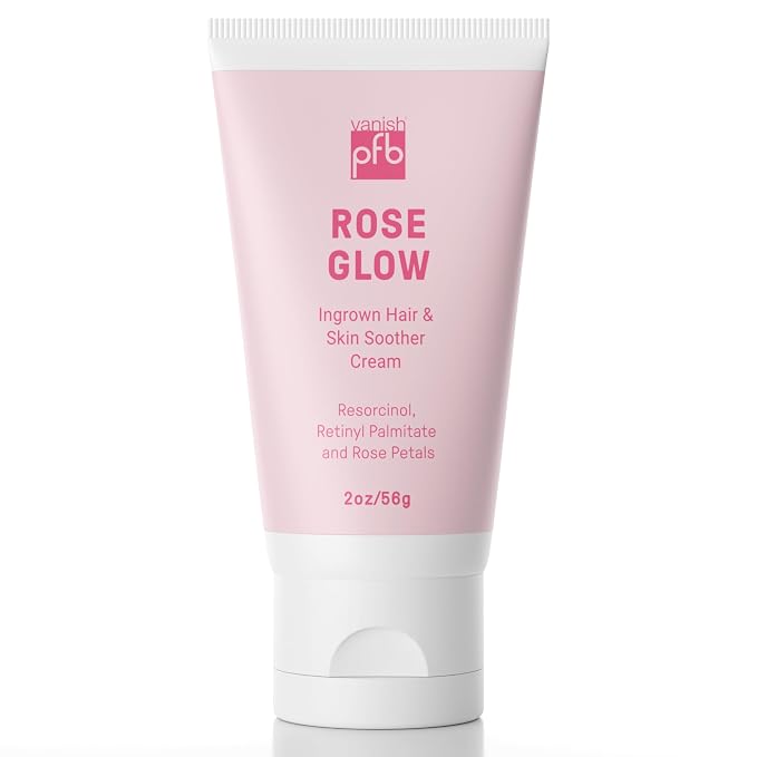 PFB Vanish Ingrown Hair Treatment & Skin Soother Cream 2oz, Smooth, Relieves, Softens Skin – Face & Body Razor Bump Treatment, After Shave Cream for Ingrown Hairs & Razor Bumps, All Gender – Rose Glow