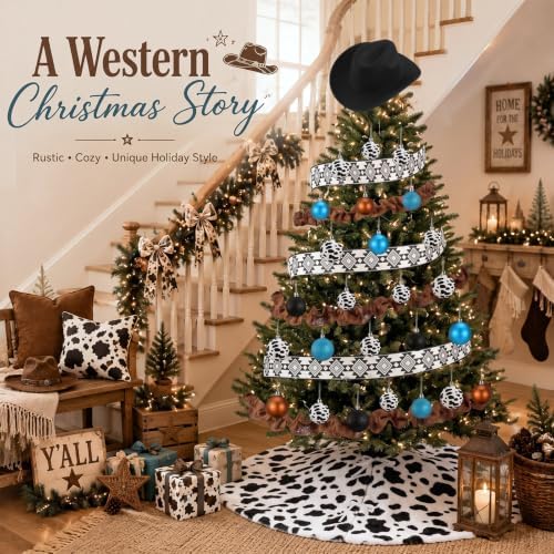 Sosation 29 Pcs Modern Western Christmas Tree Decor Complete Set