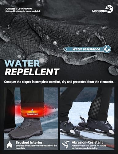 Moosehill Women's Snow Pants Flared: Zipper Mesh Vents Water Resistant