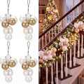 Roowest 4 Sets Large Gold White Christmas Ball Clusters Ornaments Decor