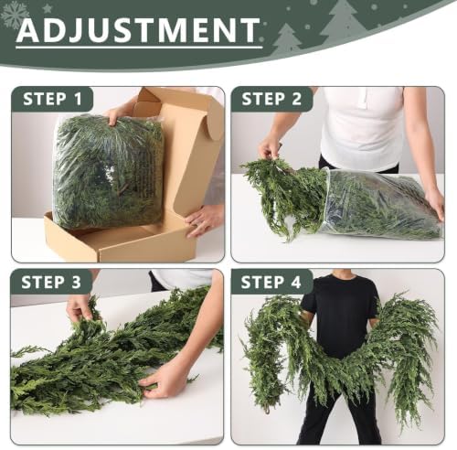 9FT 1PCS Artificial Christmas Cedar Pine Garland for Mantle Home Decor