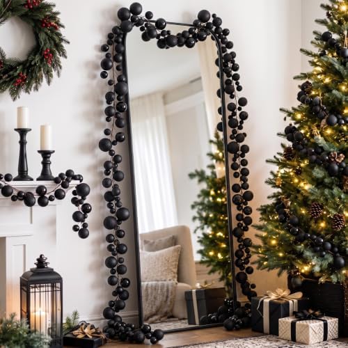 2 Pcs 6 ft Christmas Ball Ornament Garland, Black