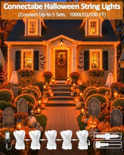200 LED Connectable String Lights, 66FT Christmas Lights Outdoor Indoor
