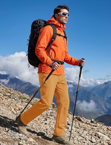 Gopune Men's Fleece Lined Snow Ski Pants Winter Waterproof Hiking Pants