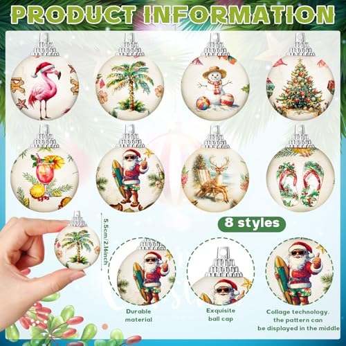 Outus 16 Pcs Christmas Tree Ornaments Ball Vintage Christmas Hanging Decor