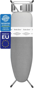 Bartnelli Heavy Duty Ironing Board 48x15 | Designed & Made in Europe with Patent Technology, Turbo & Park Zone, Features: 4 Layer Cover &Pad,Height-Adjustable,4 Premium Steel Legs,Upgraded Iron Rest.