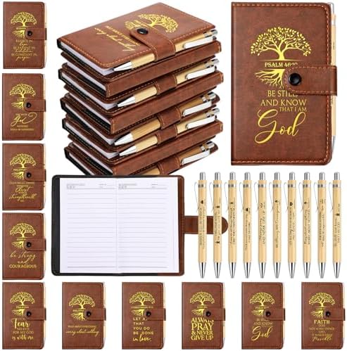 Spakon 100 Pcs Christian Prayer Journals with Pens, English Tree of Life
