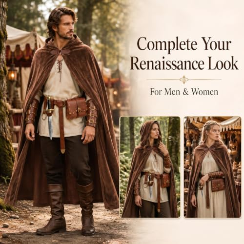 Renaissance Costume for Men, Viking Cloak Set, Ren Faire Halloween