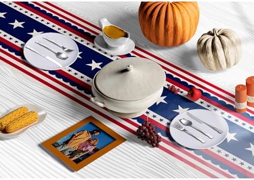 OHOME 4th of July Decorations - Patriotic USA Stars Table Runner for Home | Memorial Day Decorations - Fourth of July Accessories Decor Party Supplies Indoor Outdoor - 250 Anniversary USA Merchandise