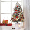 GarveeHome 3ft Christmas Trees-Xmas Tree with 78 Warm Lights & Red Berry