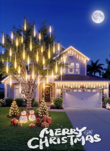 Brightown Meteor Shower Lights Outdoor, 16Inch 20 Tube 720 LED Icicle Light