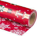 WRAPAHOLIC 30 Inch Jumbo Reversible Nutcracker Christmas Wrapping Paper - 30 Inch x 100 Feet Jumbo Roll Red Nutcracker and Snowflake Wrapping Paper for Christmas, Holiday, Party