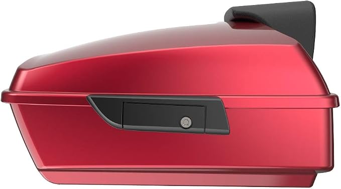 Advanblack Road Glide Tour Trunk Pack Velocity Red Sunglo Chopped Tour Trunk Pack Backrest Pad for '97-'25 Harley Touring Road King Street Glide Electra Glide CVO models