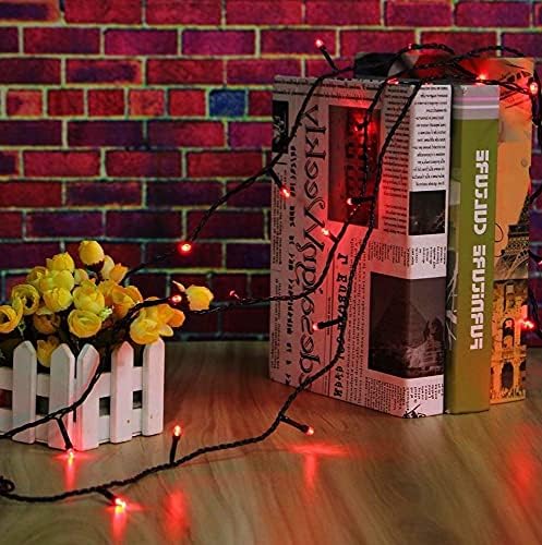 OZS Connectable 2-Pack 164Ft 400LED Christmas String Lights, Red