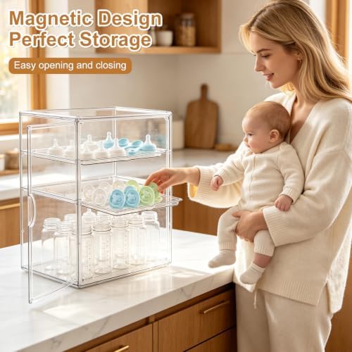 ERTIUANIO Baby Bottle Organizer for Countertop Cabinet Storage