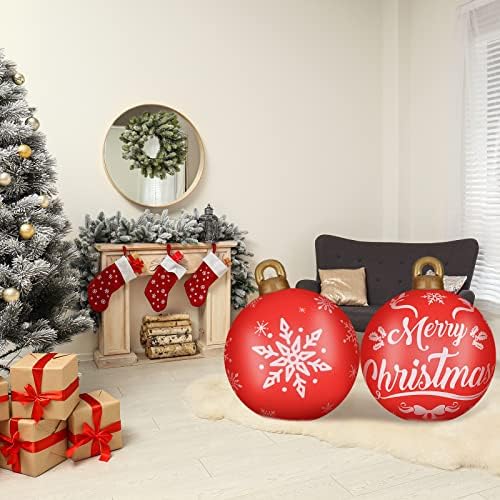Jetec 4 Pcs Giant Inflatable Christmas Ball, Cute, Color 2
