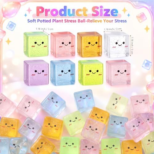 Thenshop 24 Pcs Glitter Ice Cube Ball 8 Colors