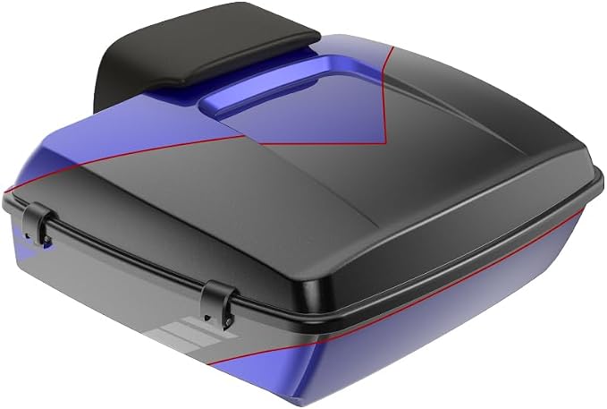 Advanblack 2025 RG Tour Trunk Pack Blue Streak Chopped Tour Trunk Pack Backrest Pad for '97-'25 Harley Touring Road King Street Glide Electra Glide CVO models