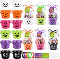 Halloween Plastic Pumpkin Candy Buckets Gift Set,12-Pcs(6 Colors)