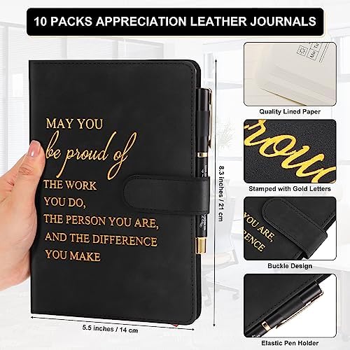 Kosiz 20 Pcs Employee Appreciation Gift Bulk Notebook Pen, Black, Proud