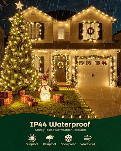 C9 Christmas Lights Outdoor,25.7 Ft 20 Bulbs Christmas Pathway Lights Clear