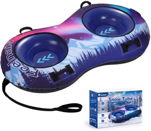 72" Snow Tube for Kids and Adult, 2 Person Snow Sled for Winter