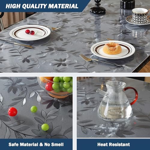 OstepDecor Floral Table Protector 16" x 40", 1.5mm Thick Vinyl Desk Mat