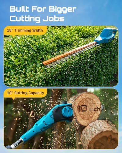 SEESII Cordless Pole Saw and Pole Hedge Trimmer Combo, 2-in-1 40V 4.0Ah Kit
