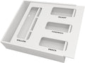 SpaceAid Bag Storage Organizer for Kitchen Drawer, Bamboo Organizer, Compatible with Gallon, Quart, Sandwich and Snack Variety Size Bag (1 Box 4 Slots), White