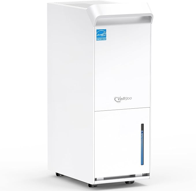 2500 Sq.Ft Most Efficient Energy Star 2025 Dehumidifier,Vellgoo Max 34 Pint/D Dehumidifier for basement with Drain Hose, Intelligent Humidity Control for Home,Bedroom, Bathroom