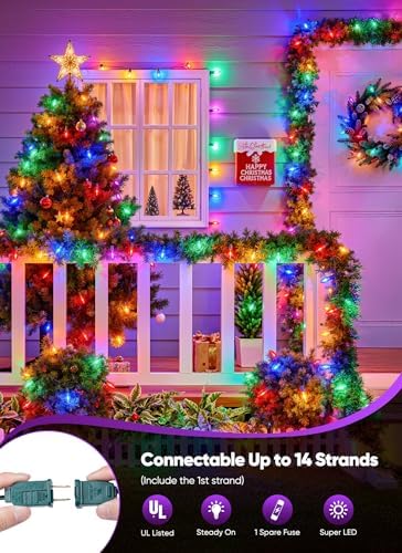 Vintage C9 Christmas Lights Outdoor, 50Ft 50 LED Multicolor String Lights