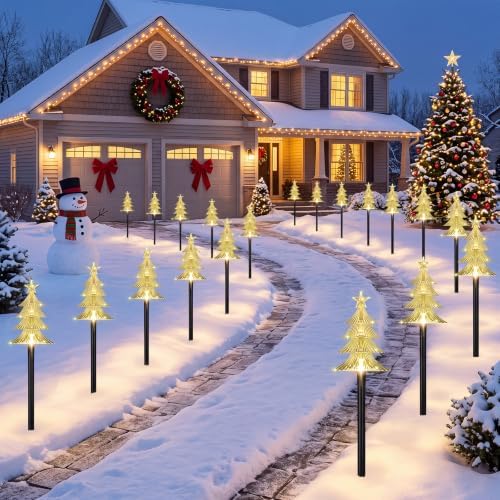 TOWPONICS Christmas Solar Pathway Lights Outdoor Decorations, 20 PCS