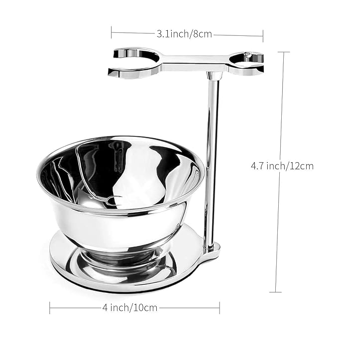 GRUTTI Luxury Shaving Razor & Brush Stand with Soap Bowl, Compatible with Manual & Gillette Razors - Organized Storage