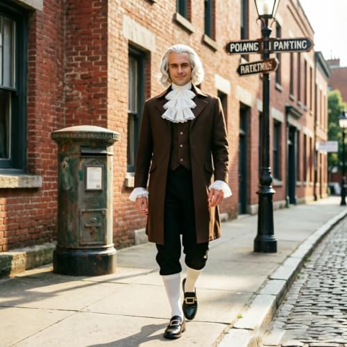 Colonial Costume Men, Benjamin Franklin Costume Adult Founding Father Outfit