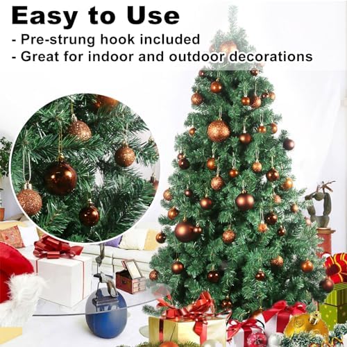 Bronze 1.6" Small Christmas Balls Christmas Tree Decoration Ornaments Shatterproof Hanging Balls for Birthday Halloween Holiday Wedding Decorations Set of 18pcs